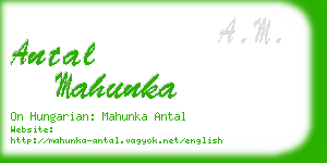 antal mahunka business card